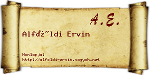 Alföldi Ervin névjegykártya