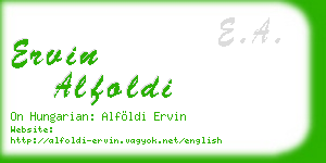 ervin alfoldi business card